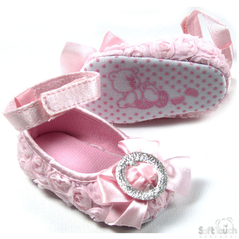 Plain Rose Shoes W/Satin Ankle Strap No. B1212
