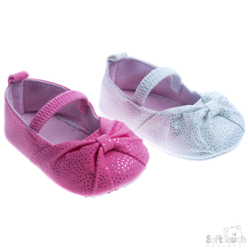 Spotty Glitter Shoes W/Bow No. B2152