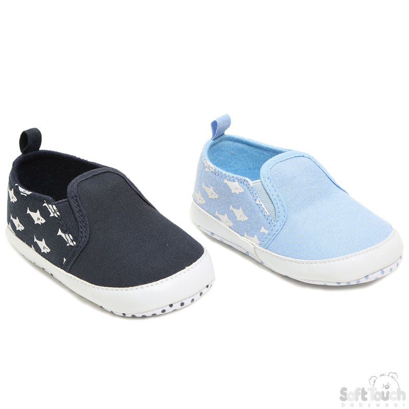 Boys Slip On Shoes W/Shark Print No. B2260