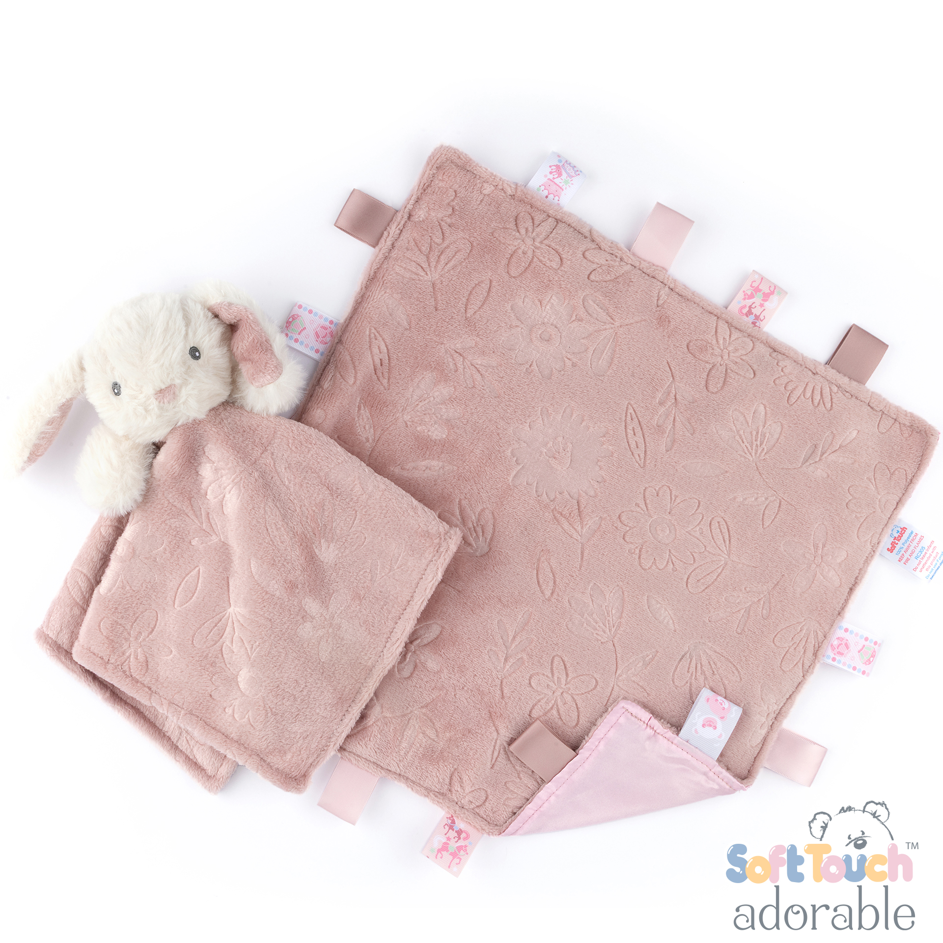 Dusty Pink Bunny/Floral Comforter - BC305-DP