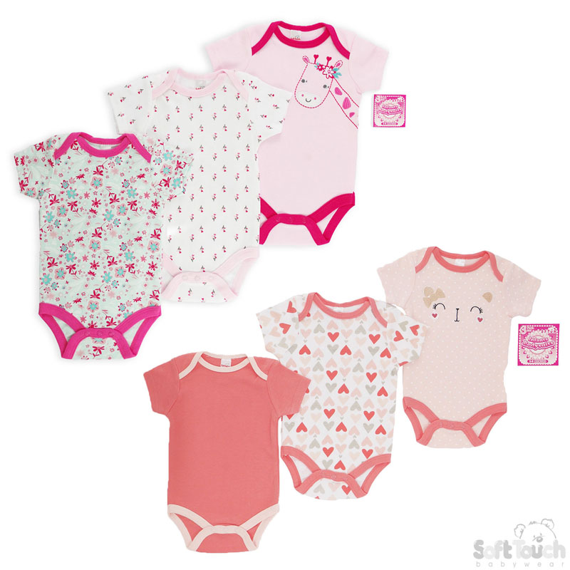 Girls 3 Pack Bodysuits: BG44