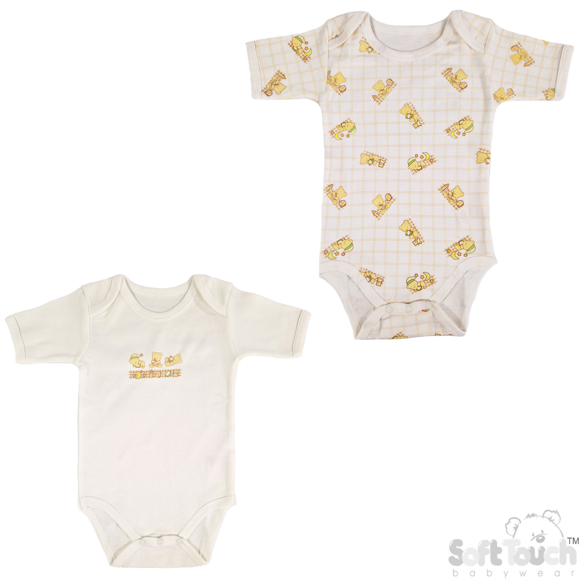 Baby Bodysuits Twin Pack (3-6mths) No.BWS02