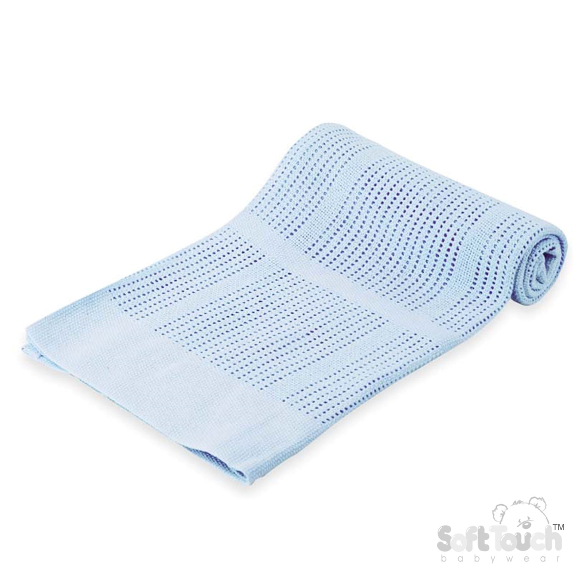 Blue Cellular Cotton Blanket No. CBP51-B