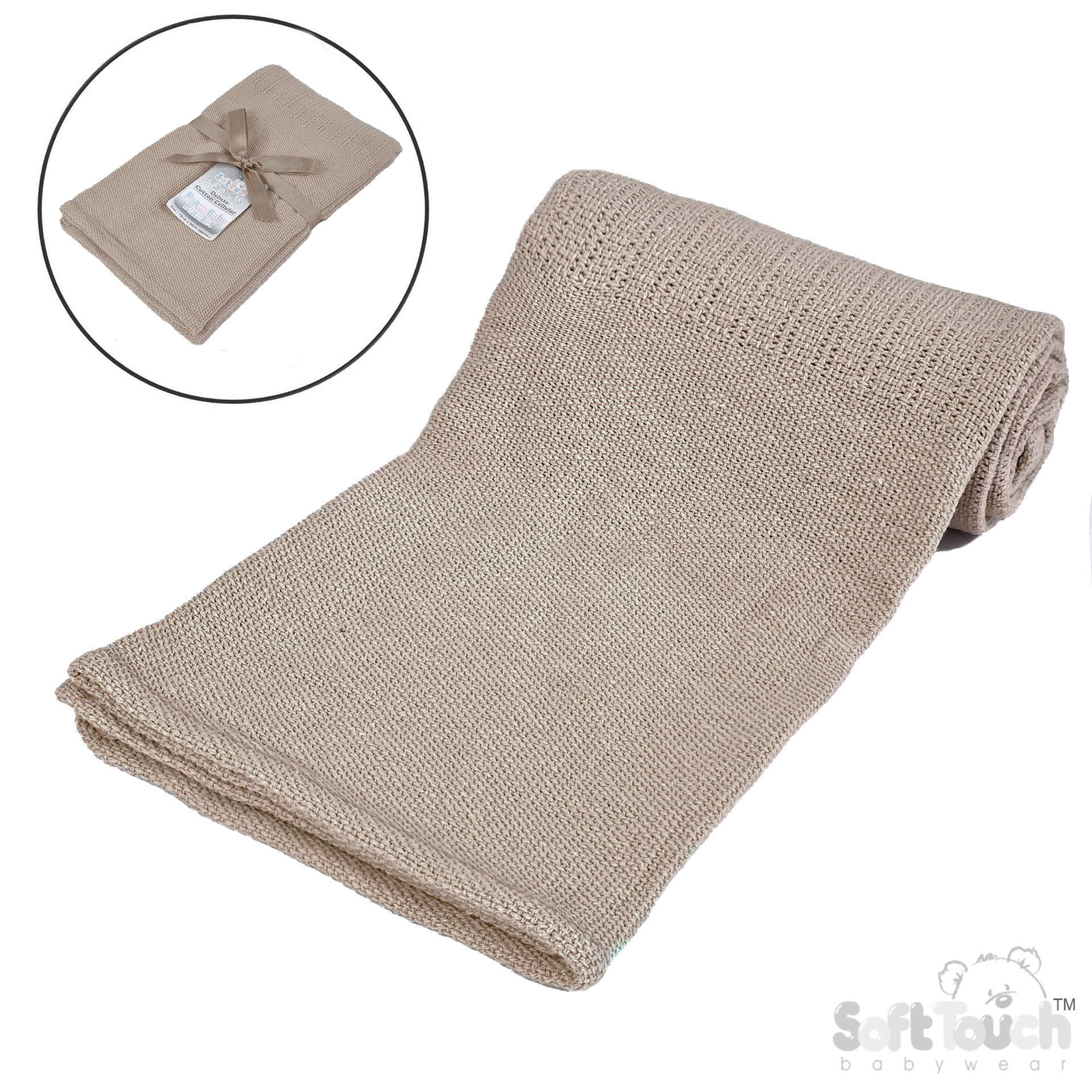 Coffee Deluxe Personalisation Cotton Baby Blanket: CBP60-COF