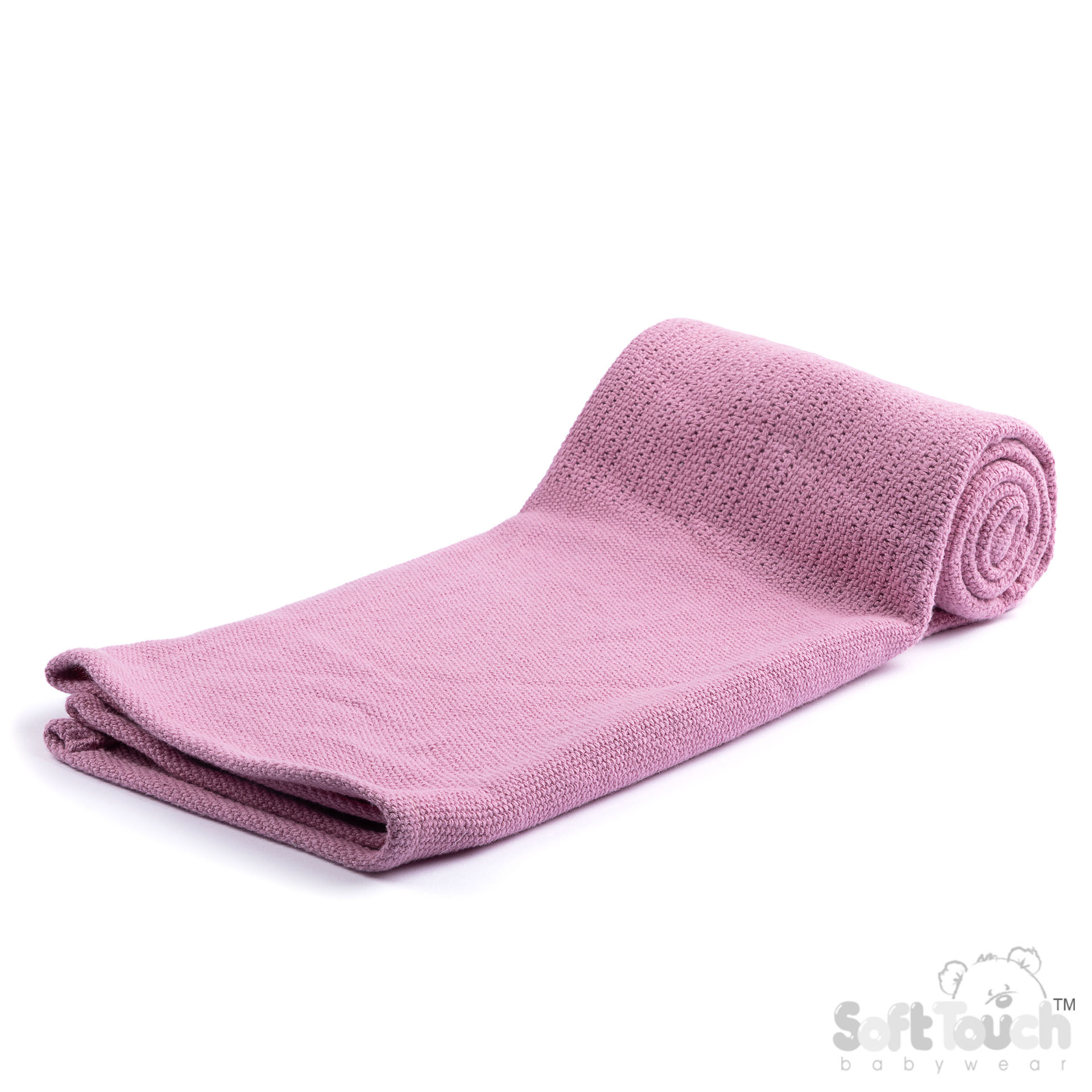 Dusty Pink Deluxe Personalisation Cotton Baby Blanket: CBP60-DP