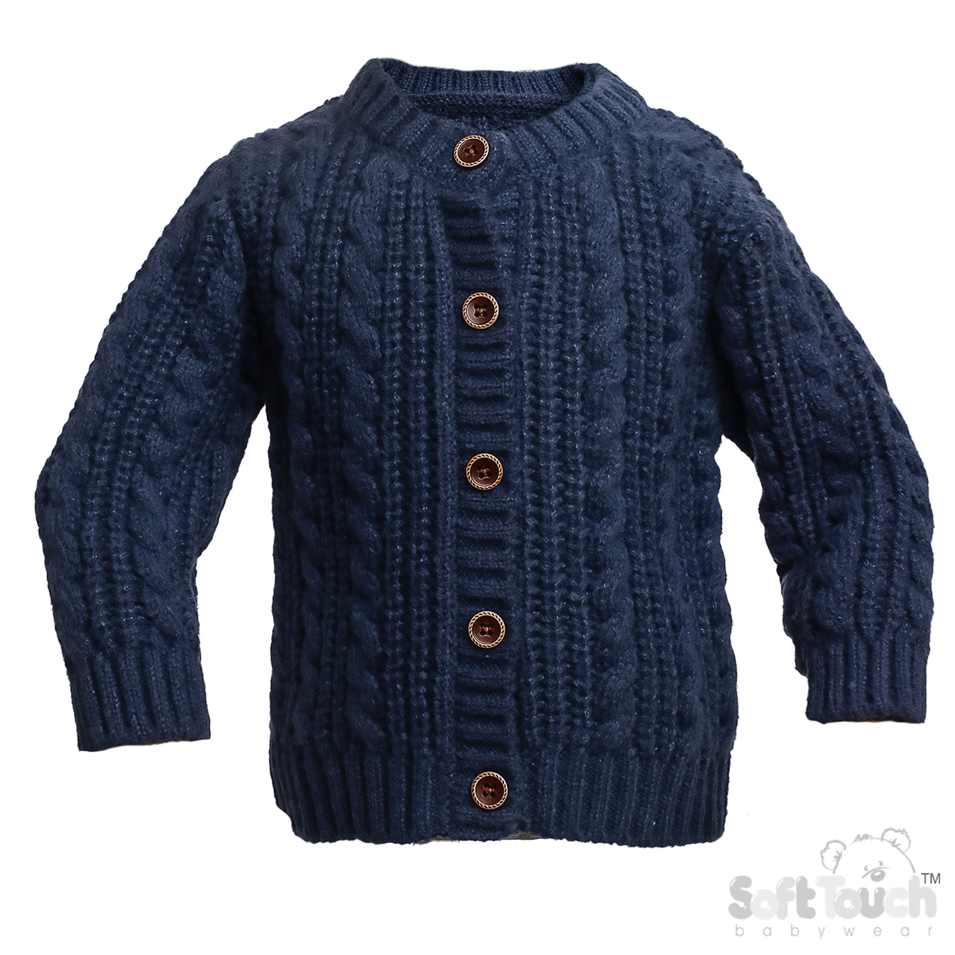Long Sleeved Steel Blue Knitted Cardigan : CD16-SB