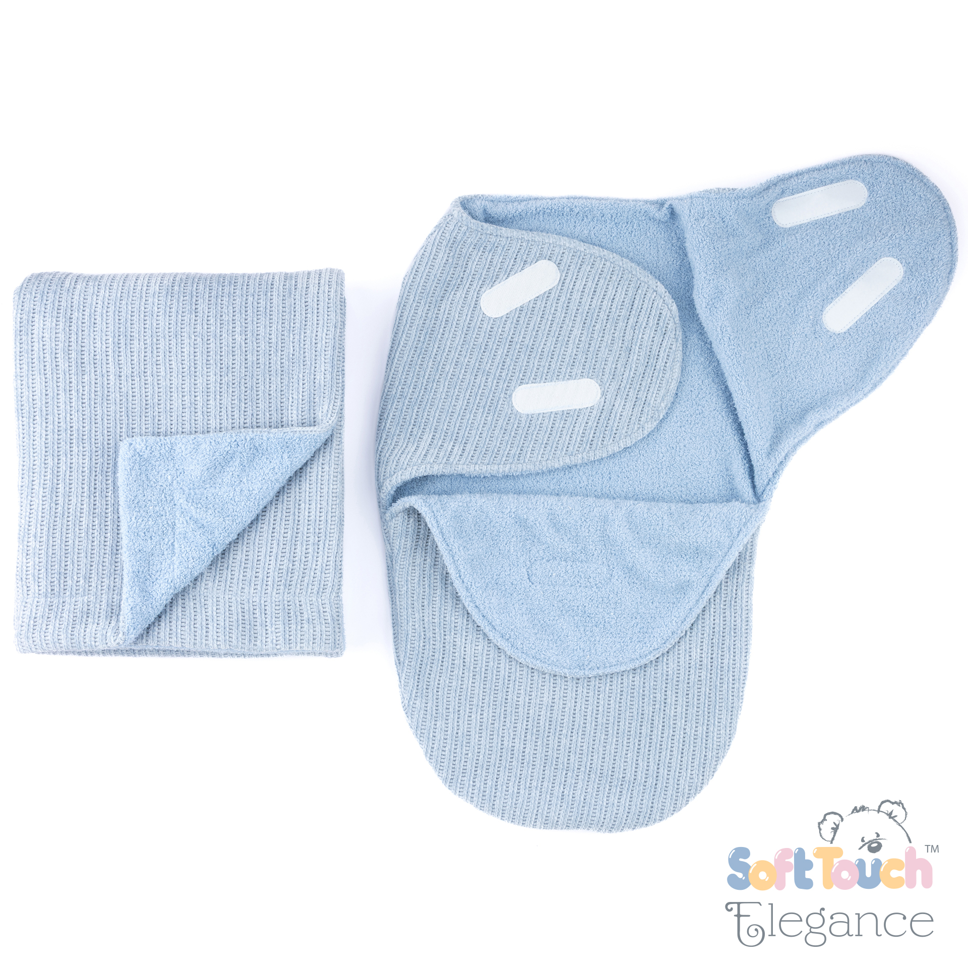 Blue Chenille Cellular Wrap w/Shiny Sherpa Back : FBP122-B