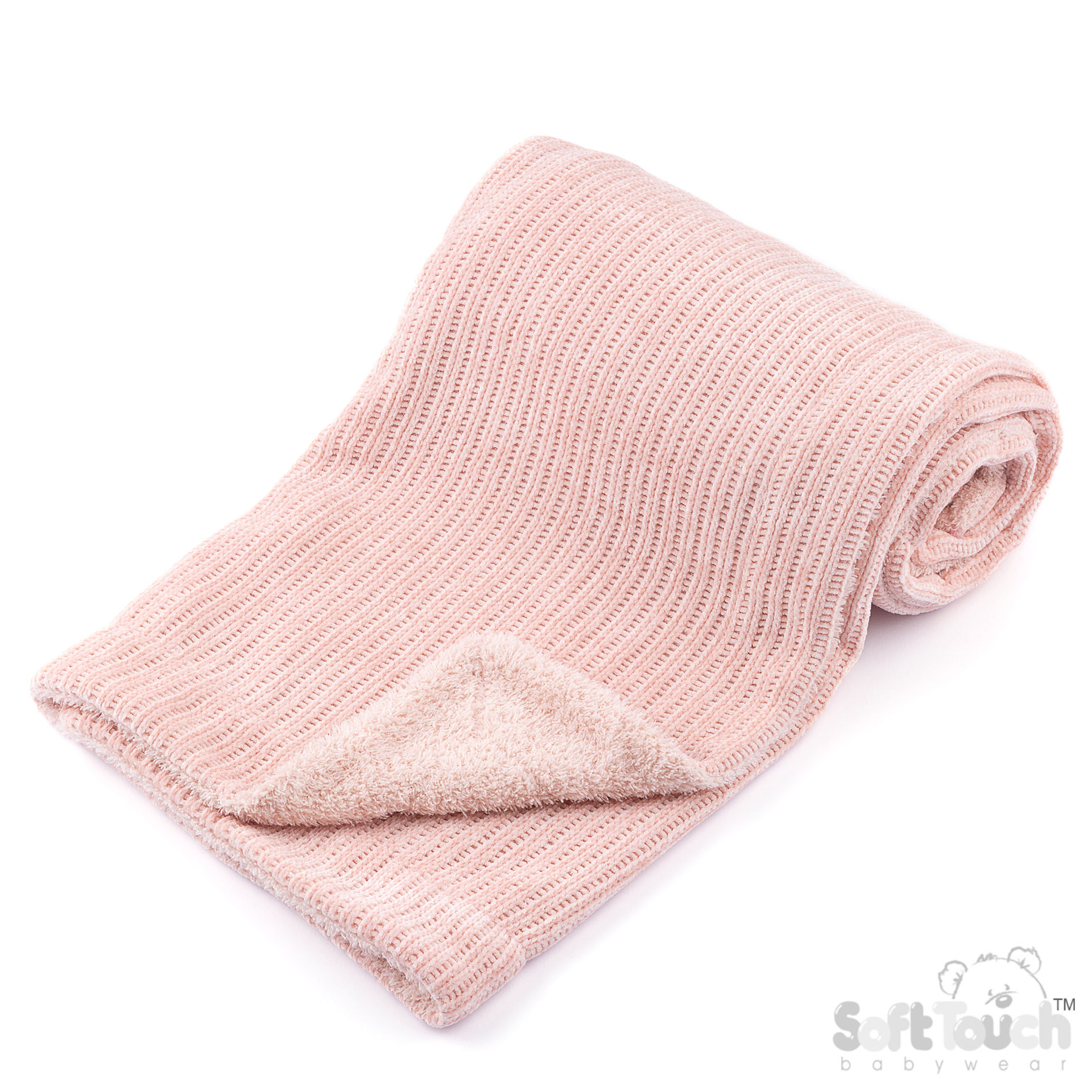 Rose Gold Chenille Cellular Wrap w/Shiny Sherpa Back : FBP122-RO