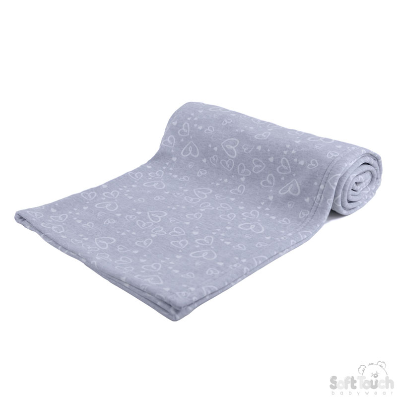 Grey Wrap W/Hearts Print No. FBP194-G