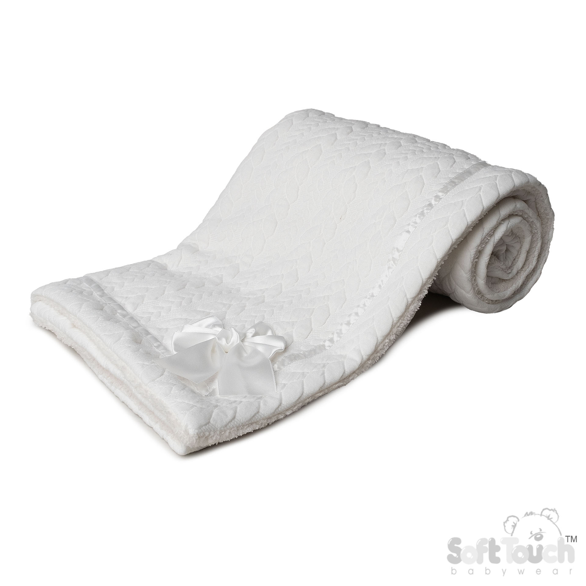 White Cable Wrap w/Sherpa Back : FBP246-W