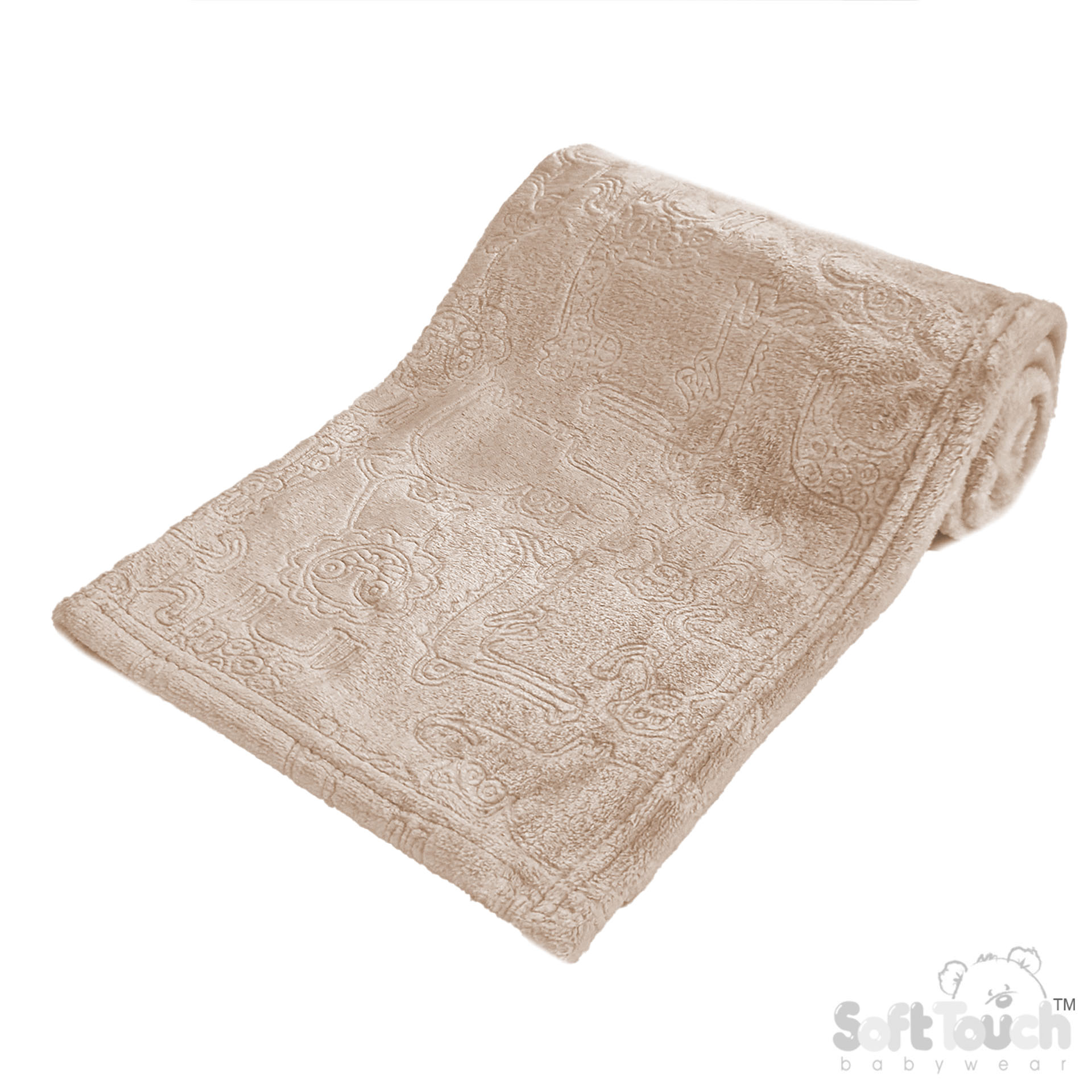 Biscuit Animal Embossed Flannel Wrap - FBP305-BI