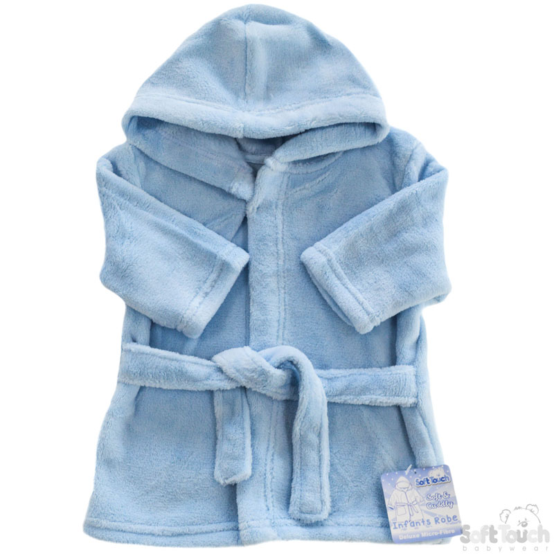 Infants Coral Fleece Hooded Robe: FBR15-B-0-6