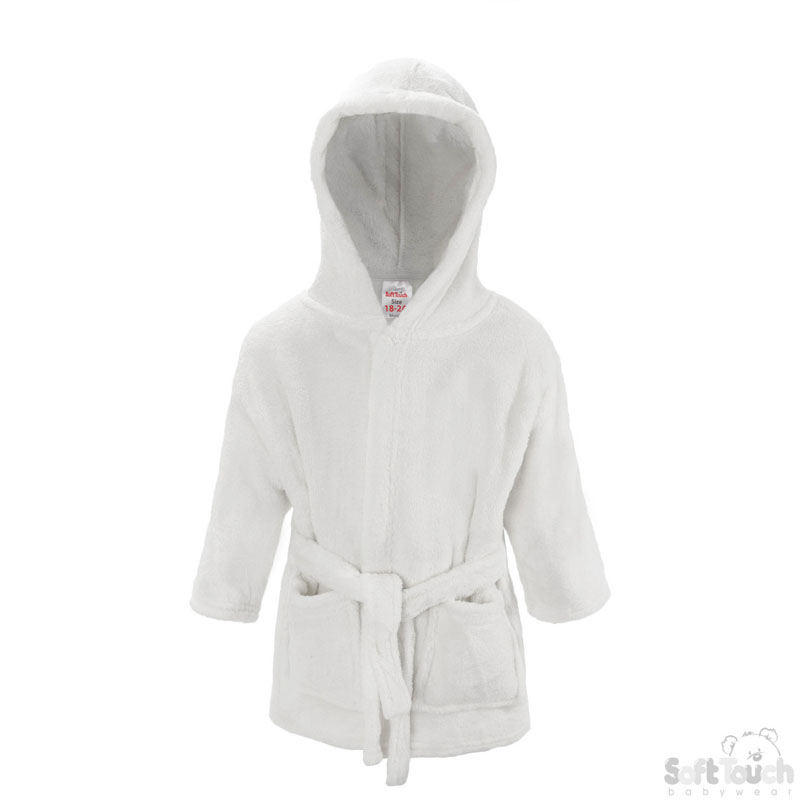 Infants White Fleece Robe No. FBR22-W-18-24
