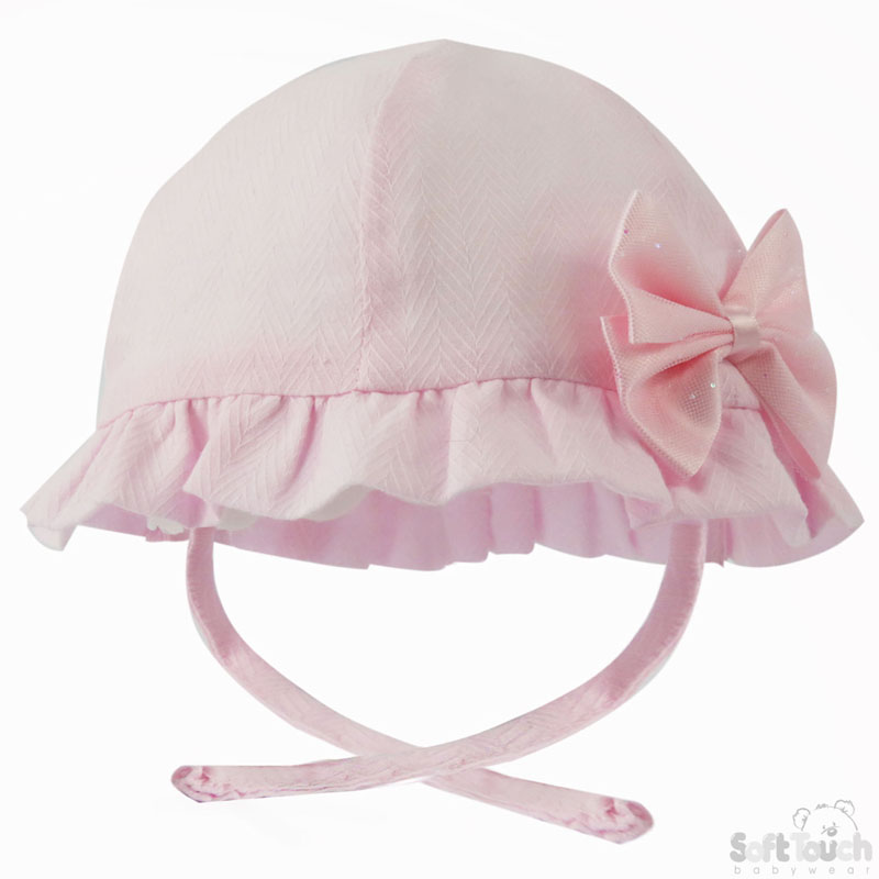 Plain Zig Zag Summer Hat w/Glitter Bow : H42-P