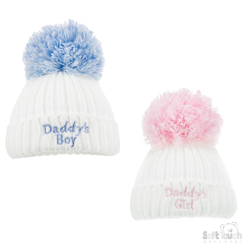 Small Cable Hat W/Daddy Emb No. H498-D-SM