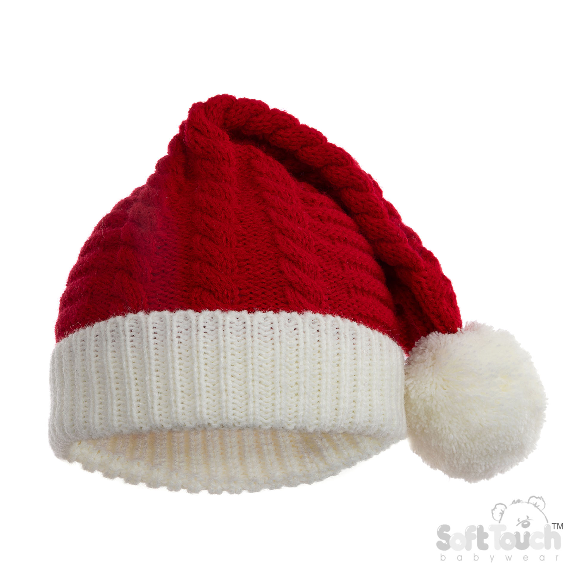 Acrylic Cable 'Santa' Hat with Pom Pom : H694-X