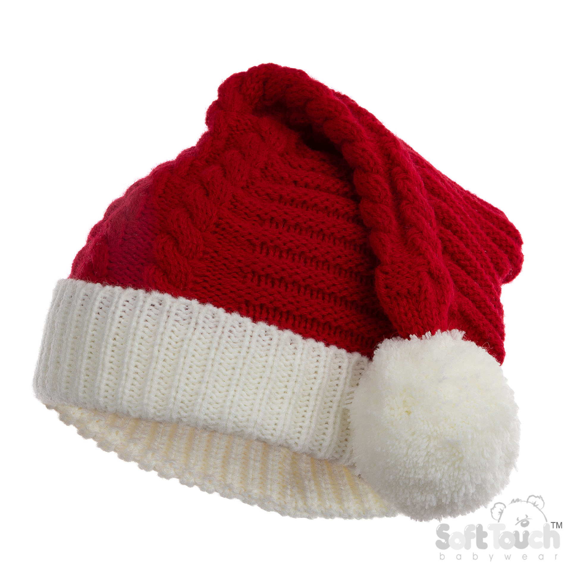 Acrylic Cable 'Santa' Hat with Pom Pom : H694-X