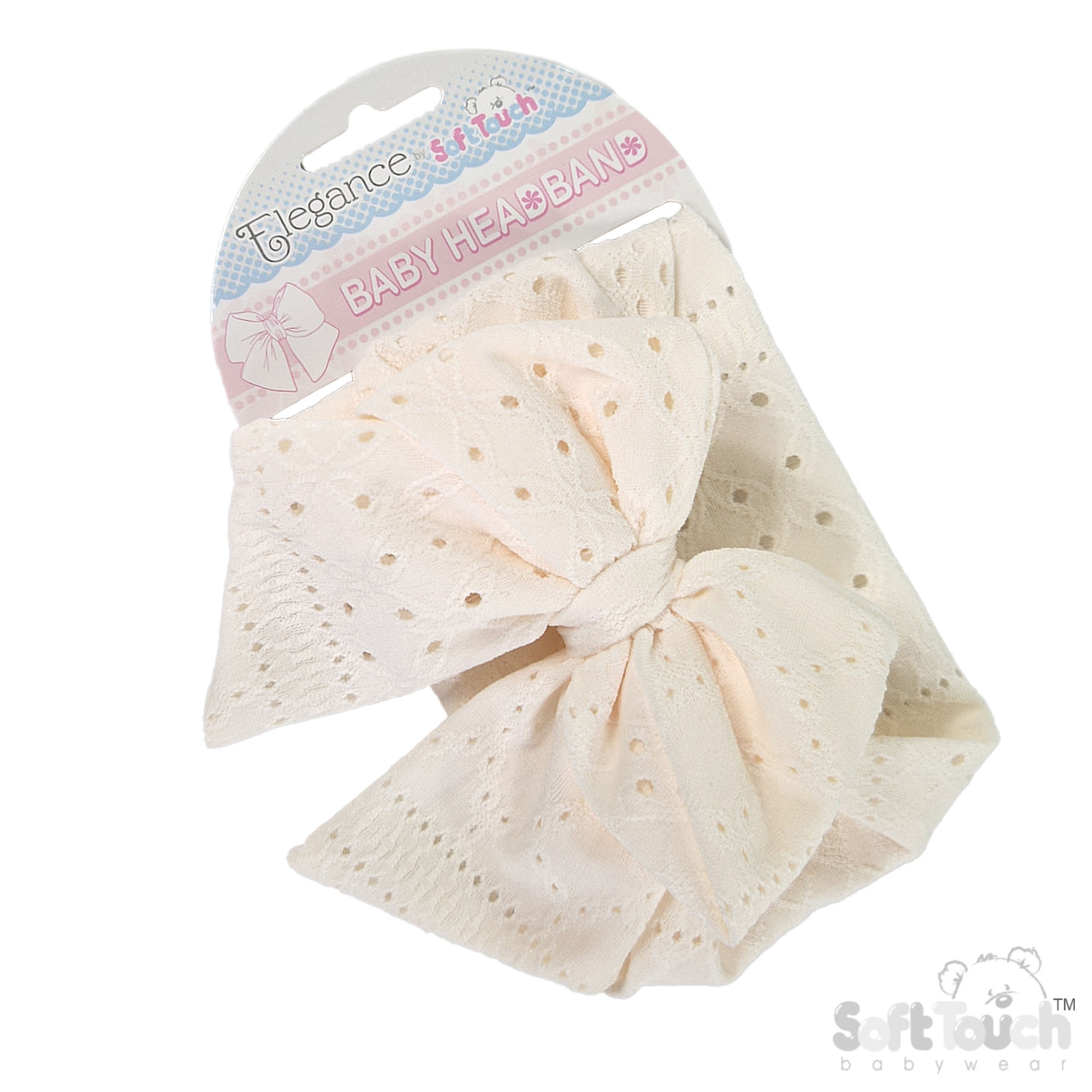 Cream Cable Headband w/Large Bow : HB118-C