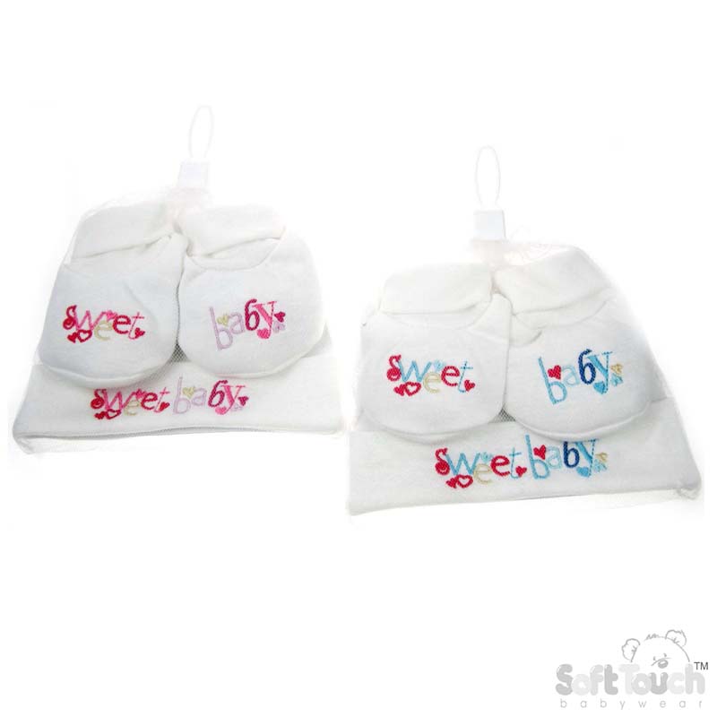 Sweet Baby Hat & Bootee Set: HB18