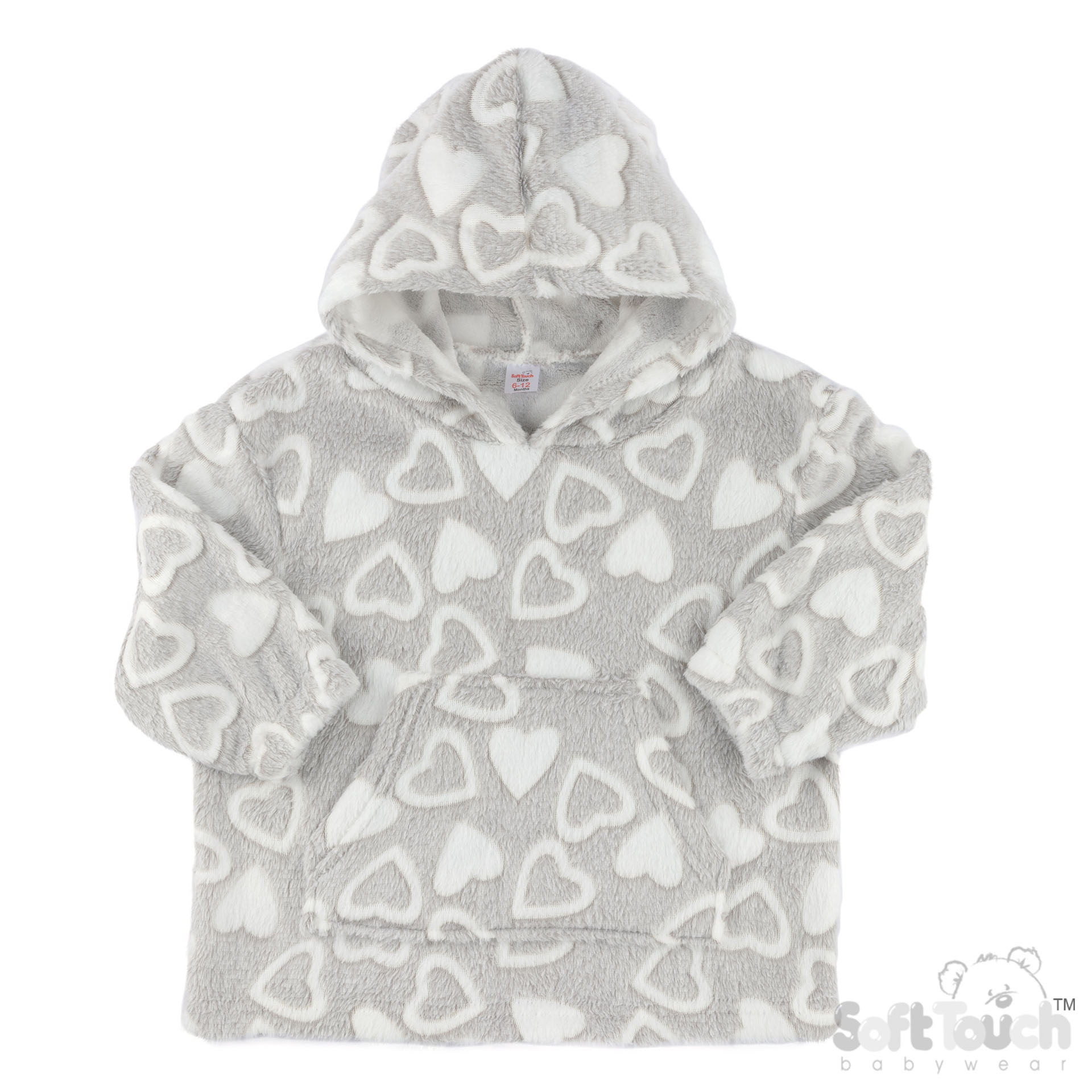 Grey Hearts Hoodies : HD114-G