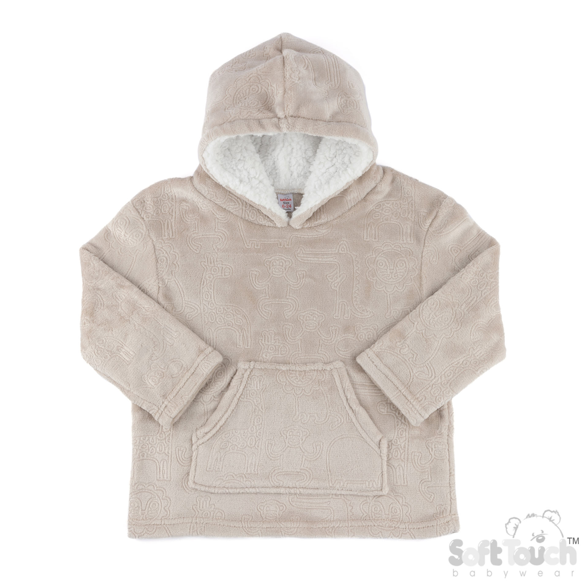 Biscuit Animal Embossed Hoodies : HD305-BI-2-4 Years
