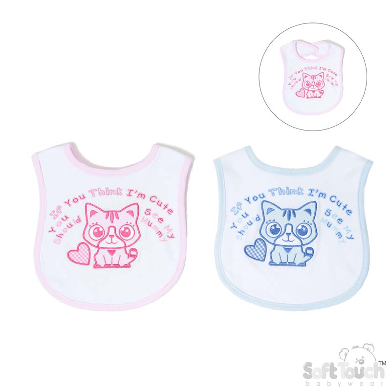 Emb Bib Cute.. 'Cat No. P3575-P