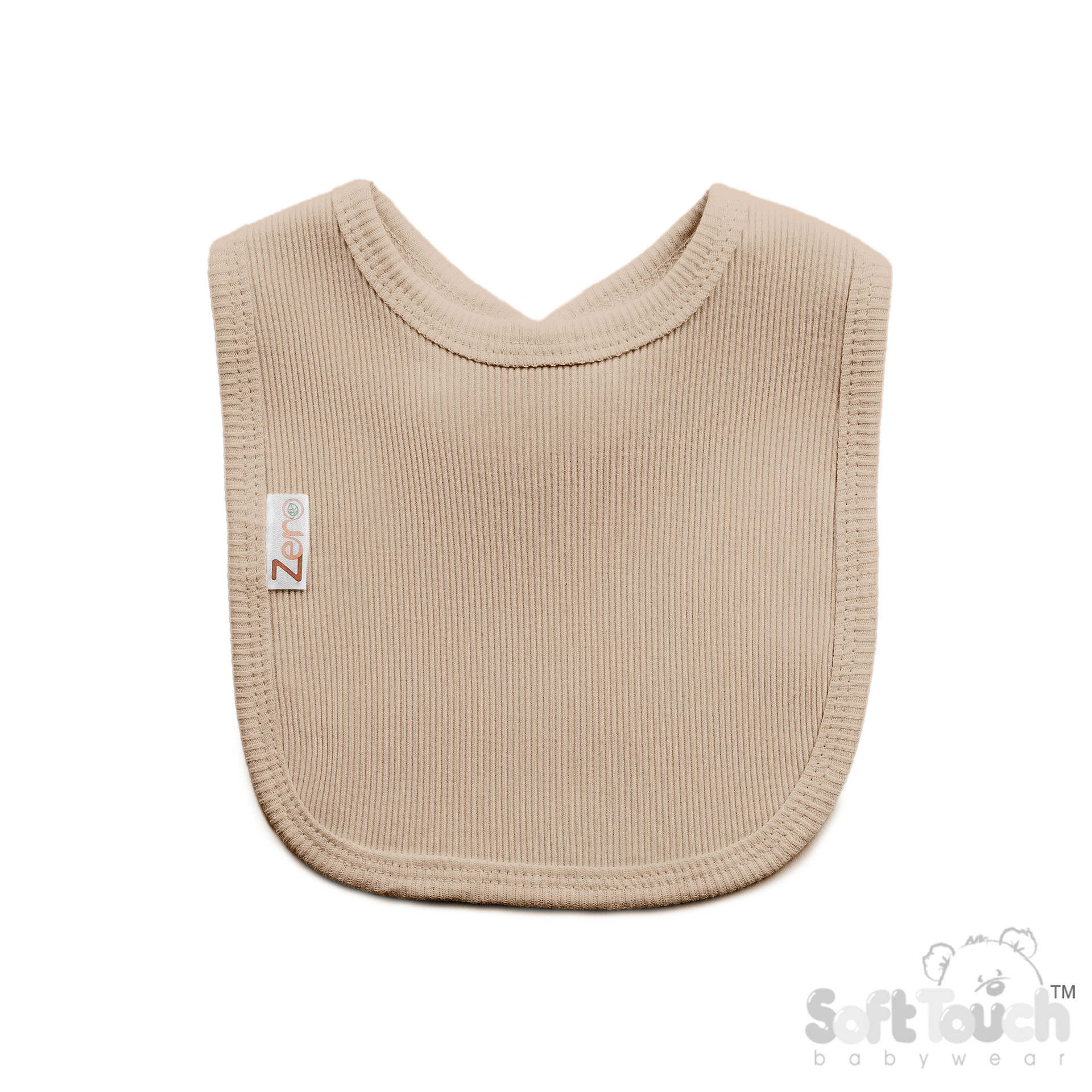 Biscuit Ribbed Velcro Bibs No. P4500-BI