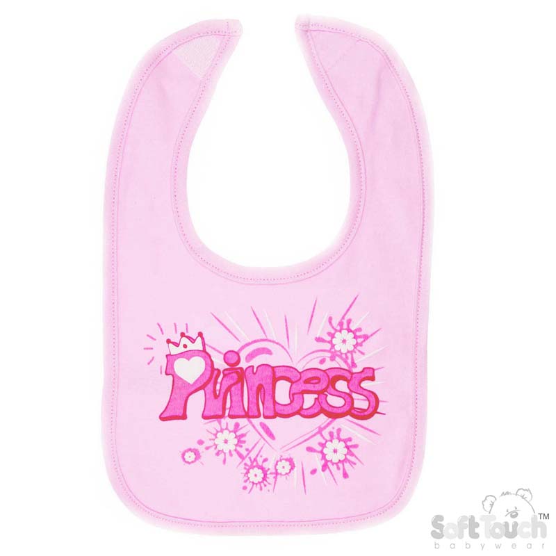 Pink Princess Velcro Bib No. P4710-P