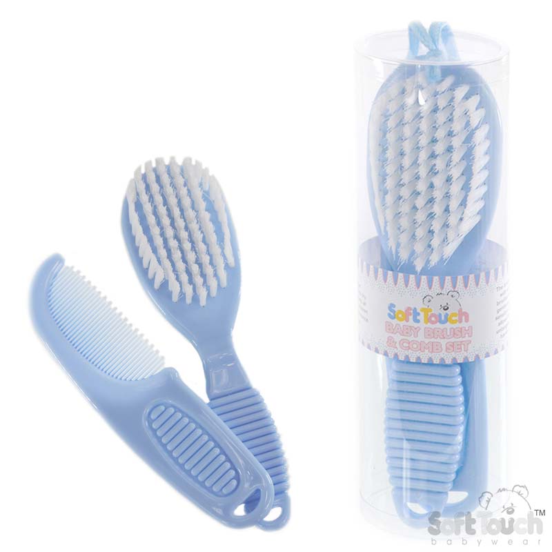 Deluxe Blue Baby Brush & Comb Set No. P604-B