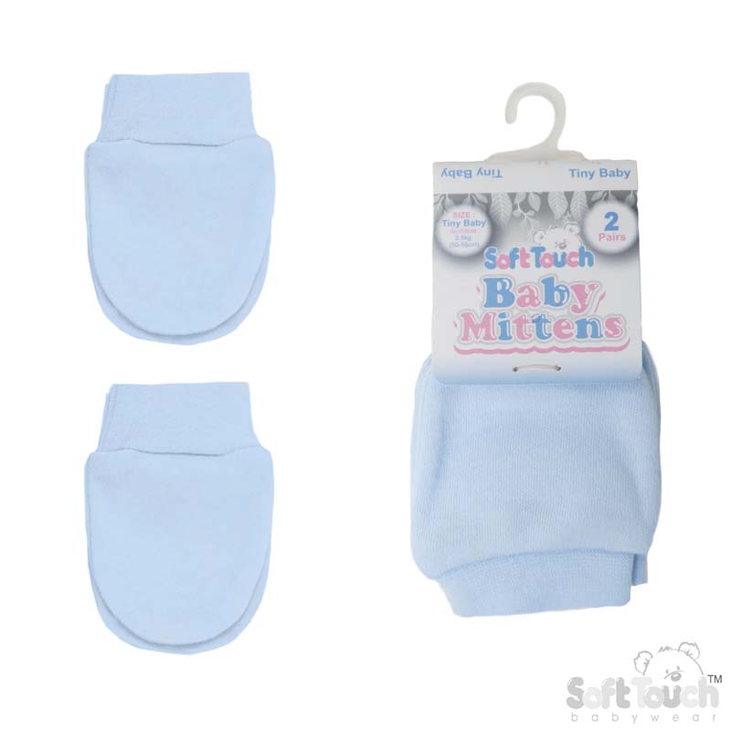 2 Pr Set Blue TB Scratch Mittens No. PRP117-B
