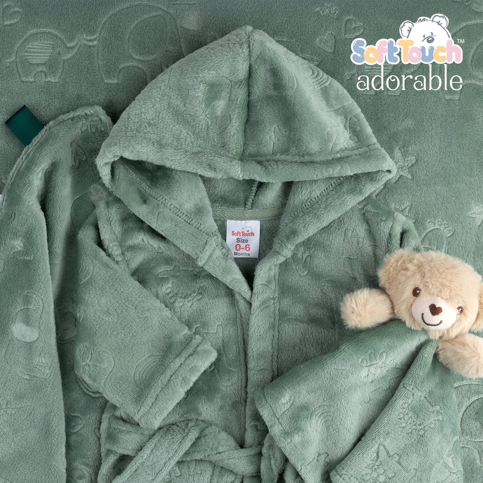 Sage Green Embossed Taggie Comforter : RC305-Sage Green