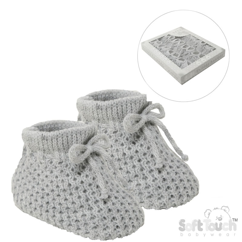 Grey Acrylic Baby Bootees No. S401-G