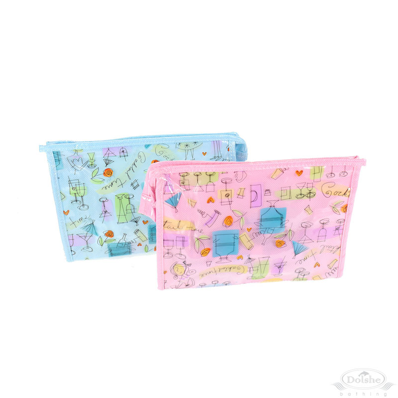 Large Non-Woven Cosmetic Bag W/PVC No. S694