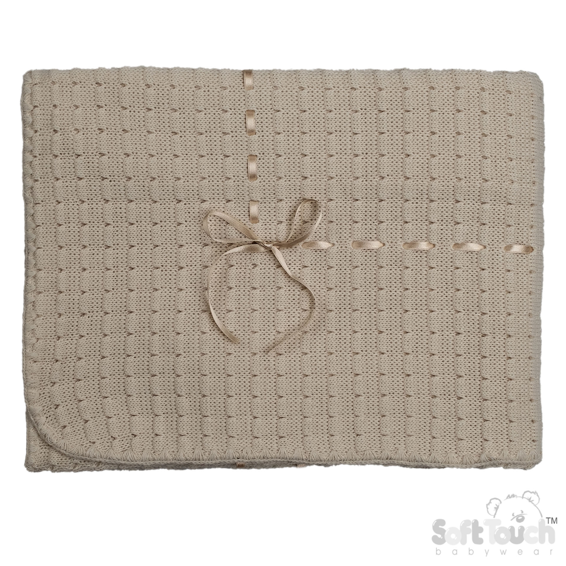 Coffee Waffle Shawl w/Matching Ribbon  No.SH12-COF
