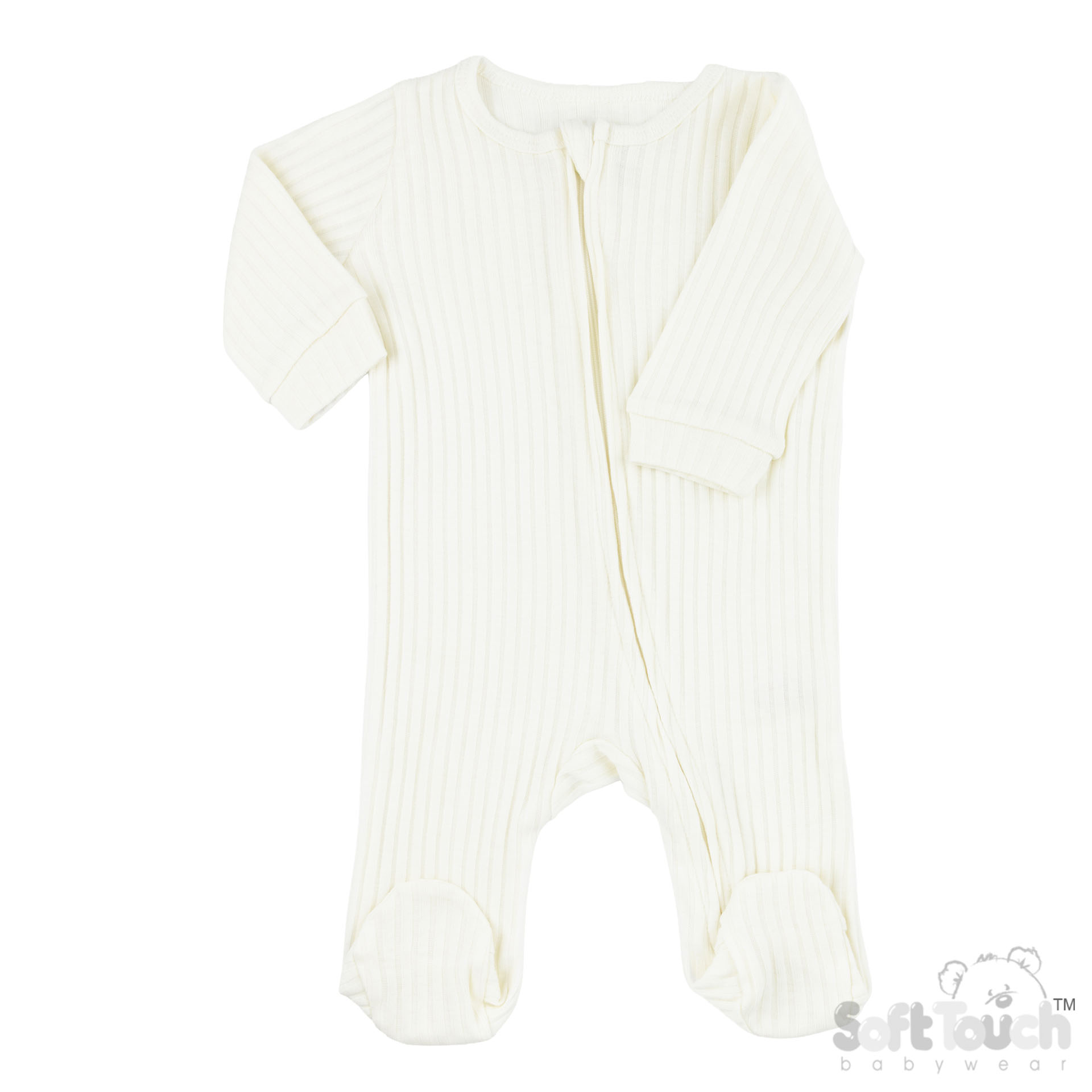 Marshmallow Ribbed Sleepsuit No. SS4600-MA-3-6m