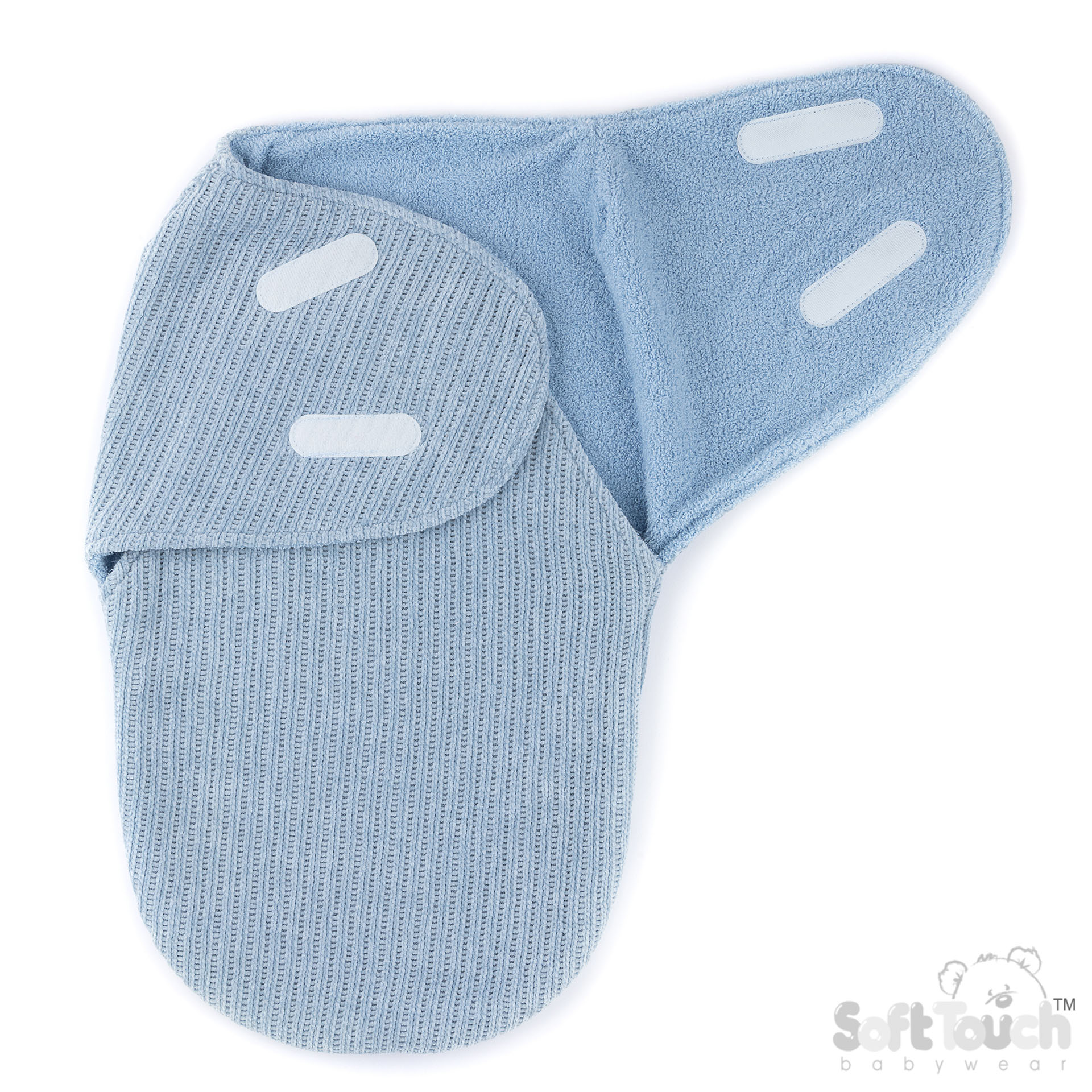 Blue Chenille Cellular Swaddle Wrap w/Shiny Coloured Back : SW122-B