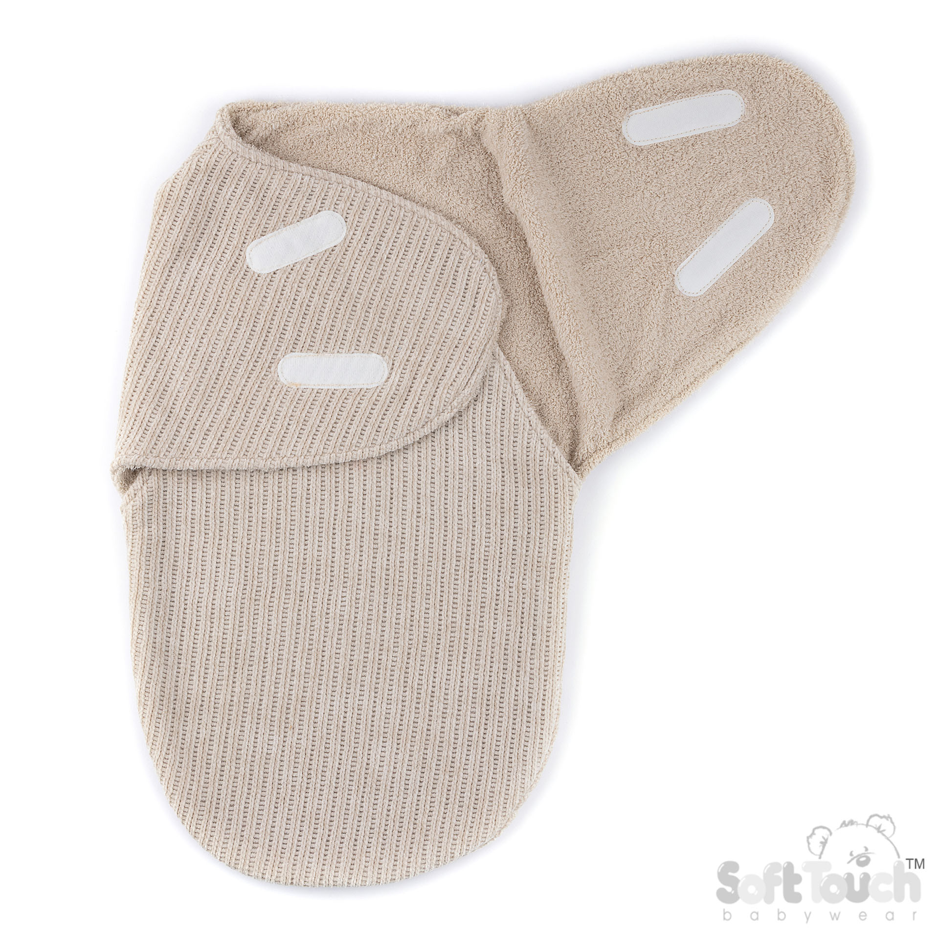 Biscuit Chenille Cellular Swaddle Wrap w/Shiny Coloured Back : SW122-BI