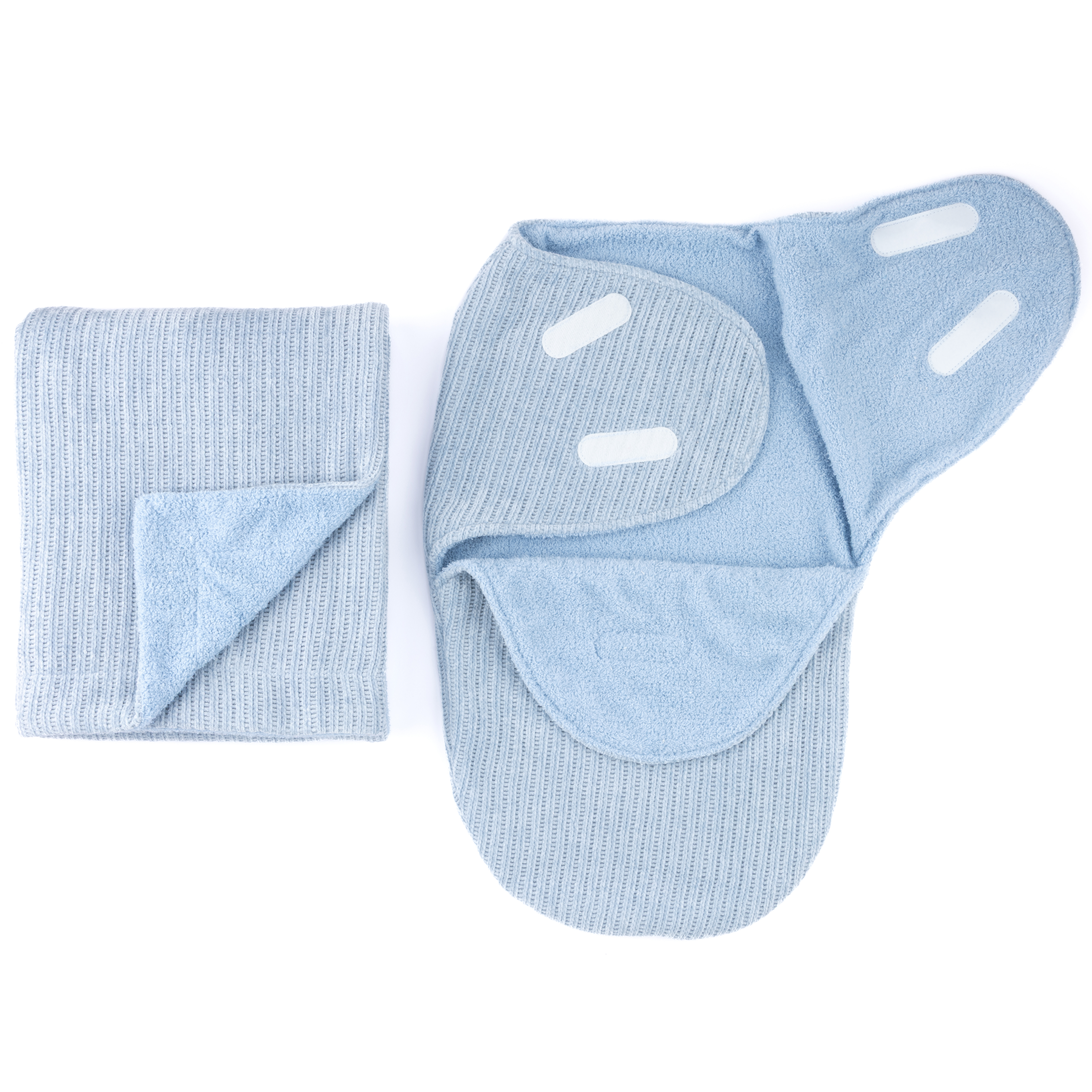 Blue Chenille Cellular Swaddle Wrap w/Shiny Coloured Back : SW122-B