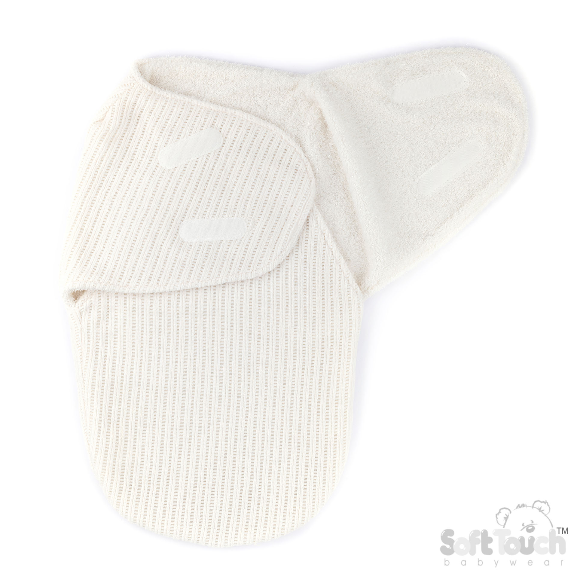 White Chenille Cellular Swaddle Wrap w/Shiny Coloured Back : SW122-W