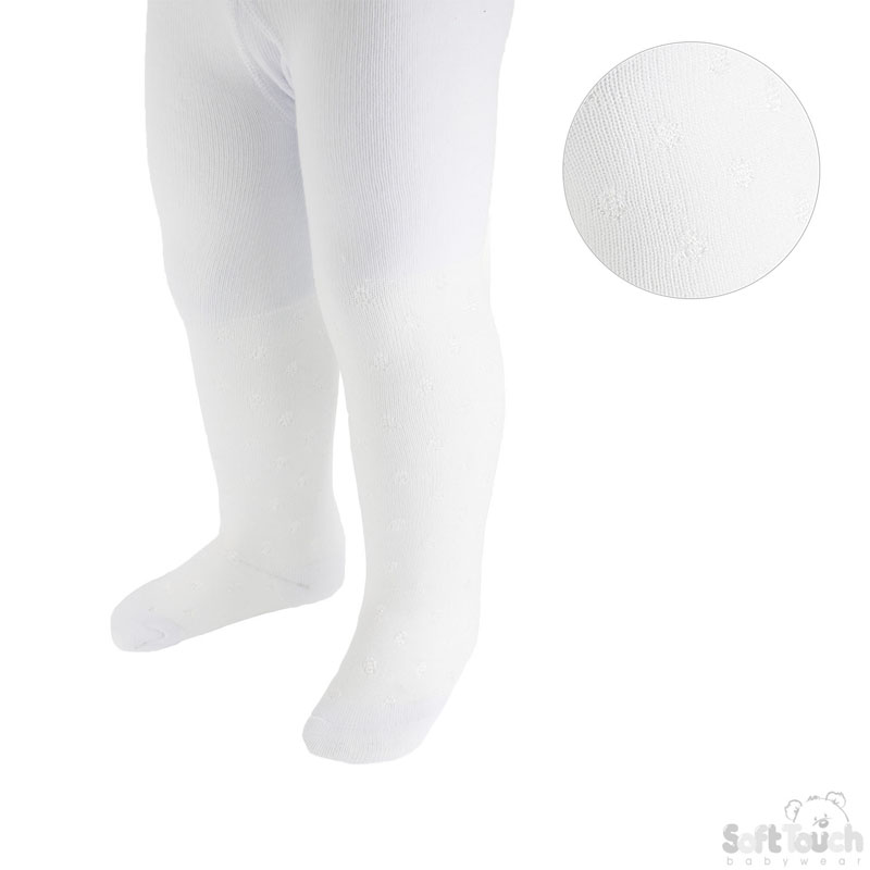 Infants Shiny Tights - White-Medium No. T38W