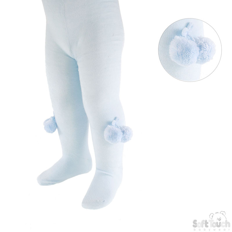 Blue ChildsTights W/Pom Pom No. T53-B