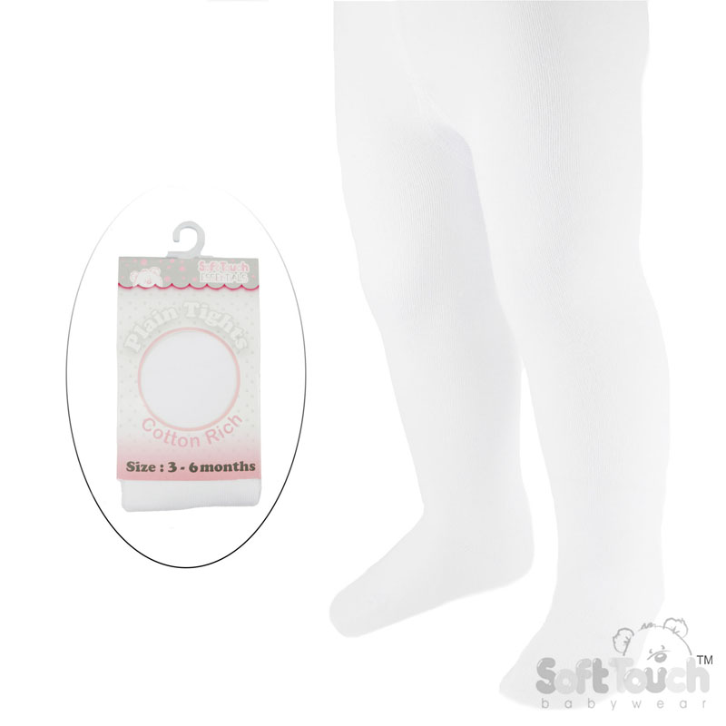 Plain White Tights : T80-W 3-6m