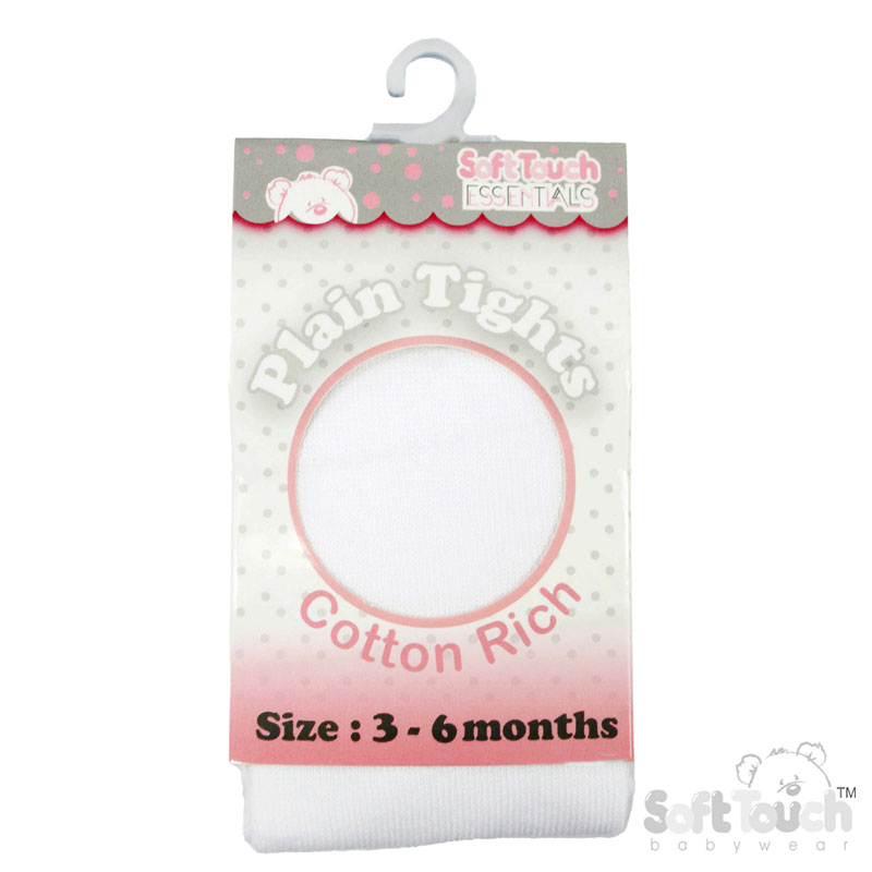 Plain White Tights : T80-W 3-6m