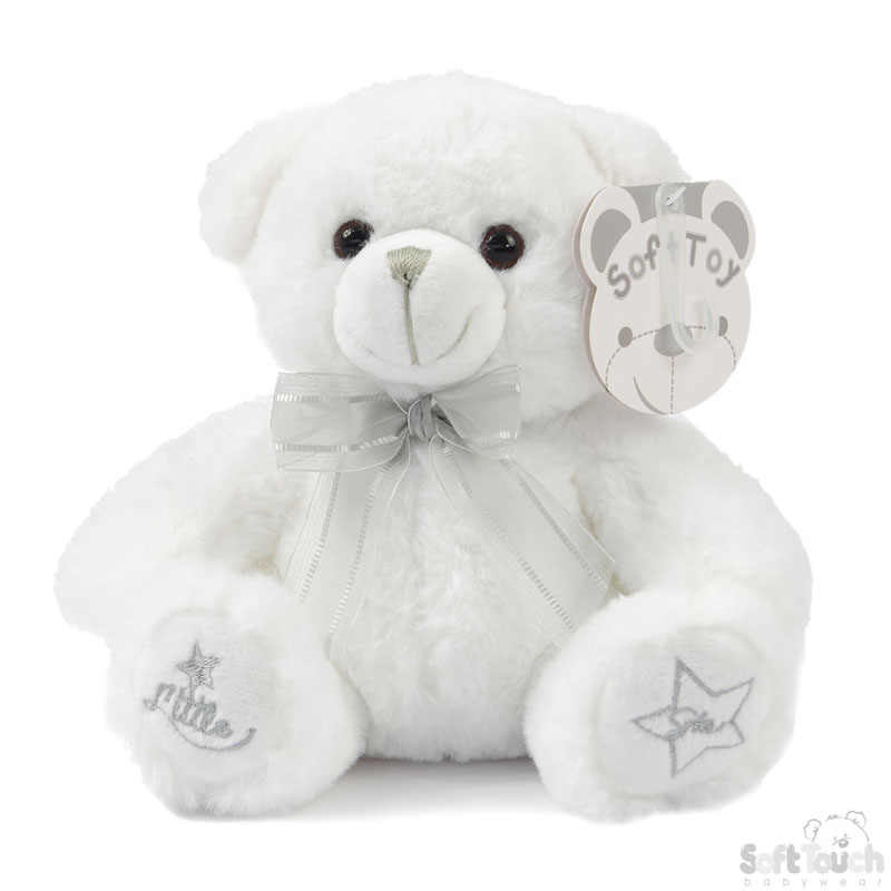25cm White Teddy Bear W/Star No. TB225-W